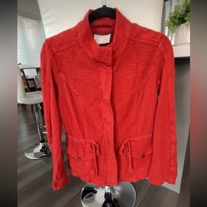 Anthropologie Saturday Sunday Cotton Zipper Red jacket Size S
